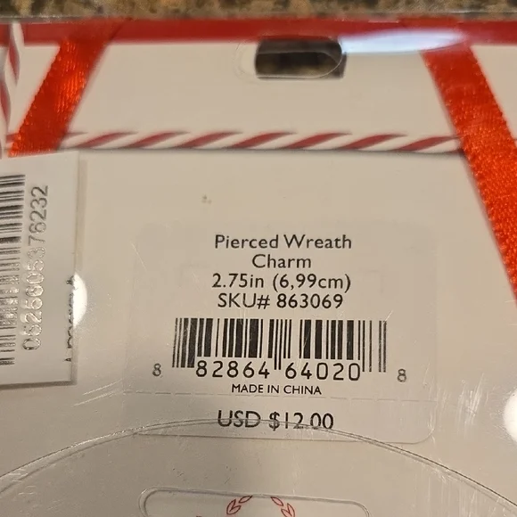 Lenox Ivory Wreath Ornament with Red Ribbon - Picture 3 of 3